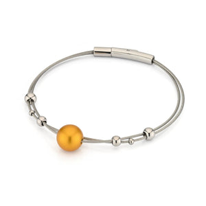 Bracelet with warm gold-colored beads A274G