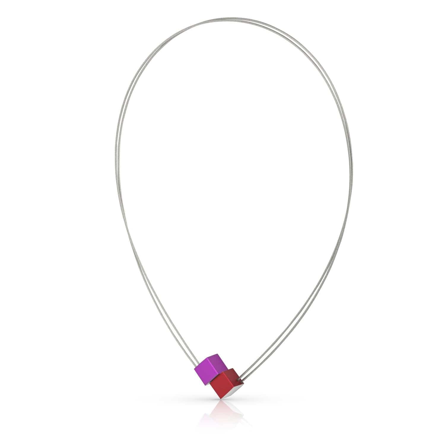 Necklace two cubes C17RP