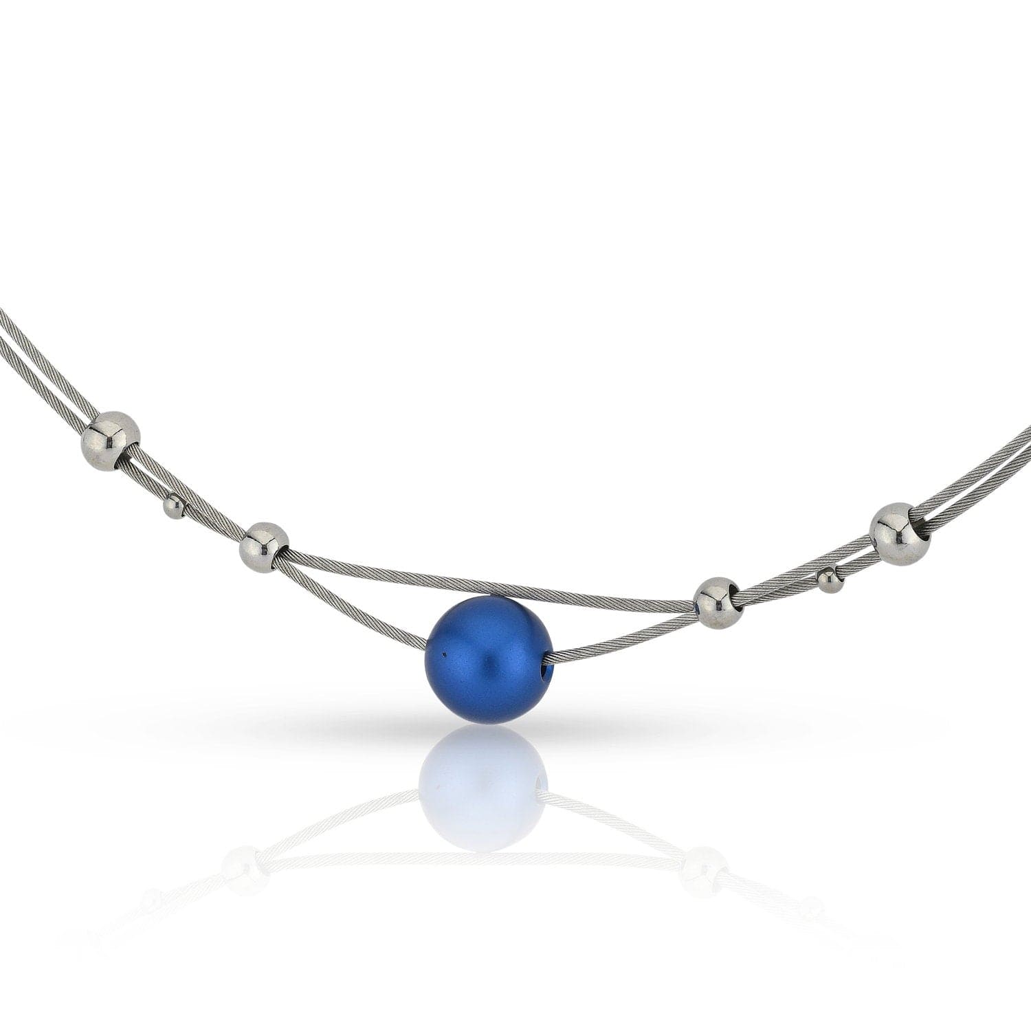 Necklace small balls and blue ball C274B