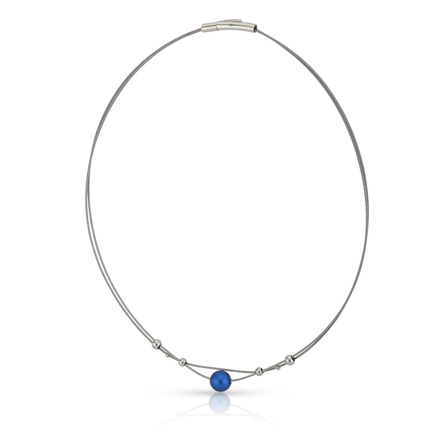 Necklace small balls and blue ball C274B