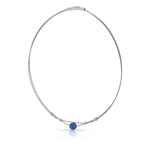 Necklace small balls and blue ball C274B