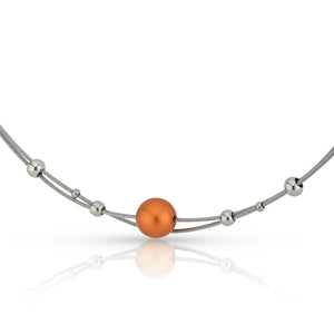 Necklace small balls and orange ball C274O