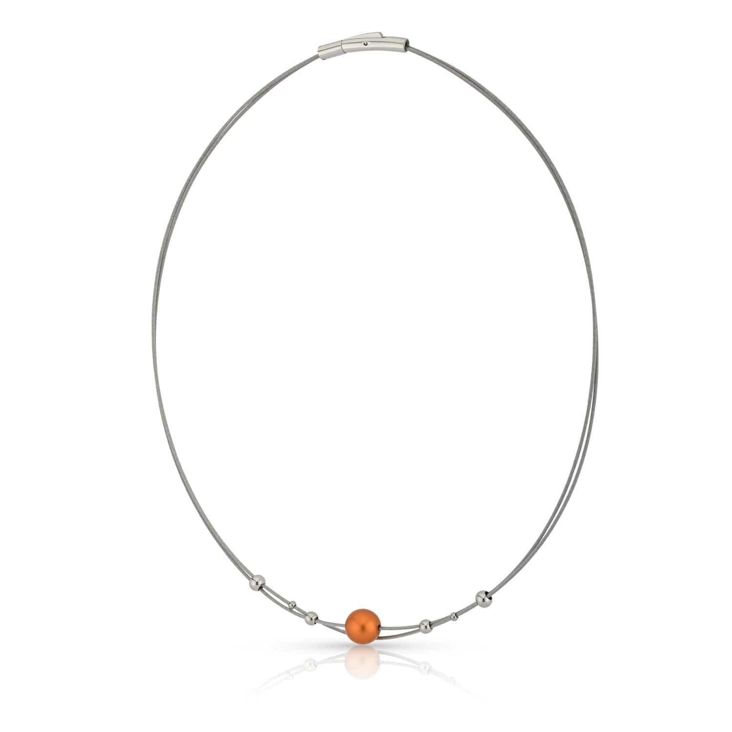 Necklace small balls and orange ball C274O