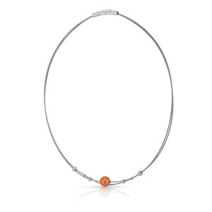 Necklace small balls and orange ball C274O