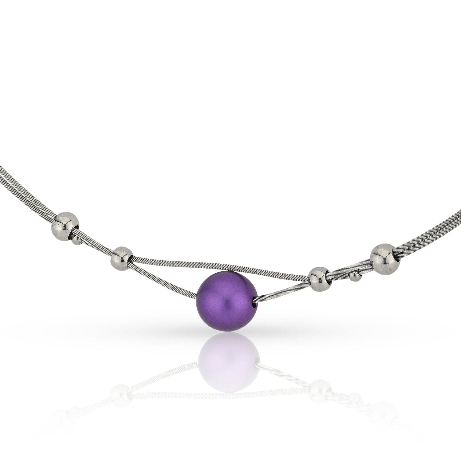 Necklace small balls and purple ball C274P