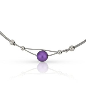 Necklace small balls and purple ball C274P