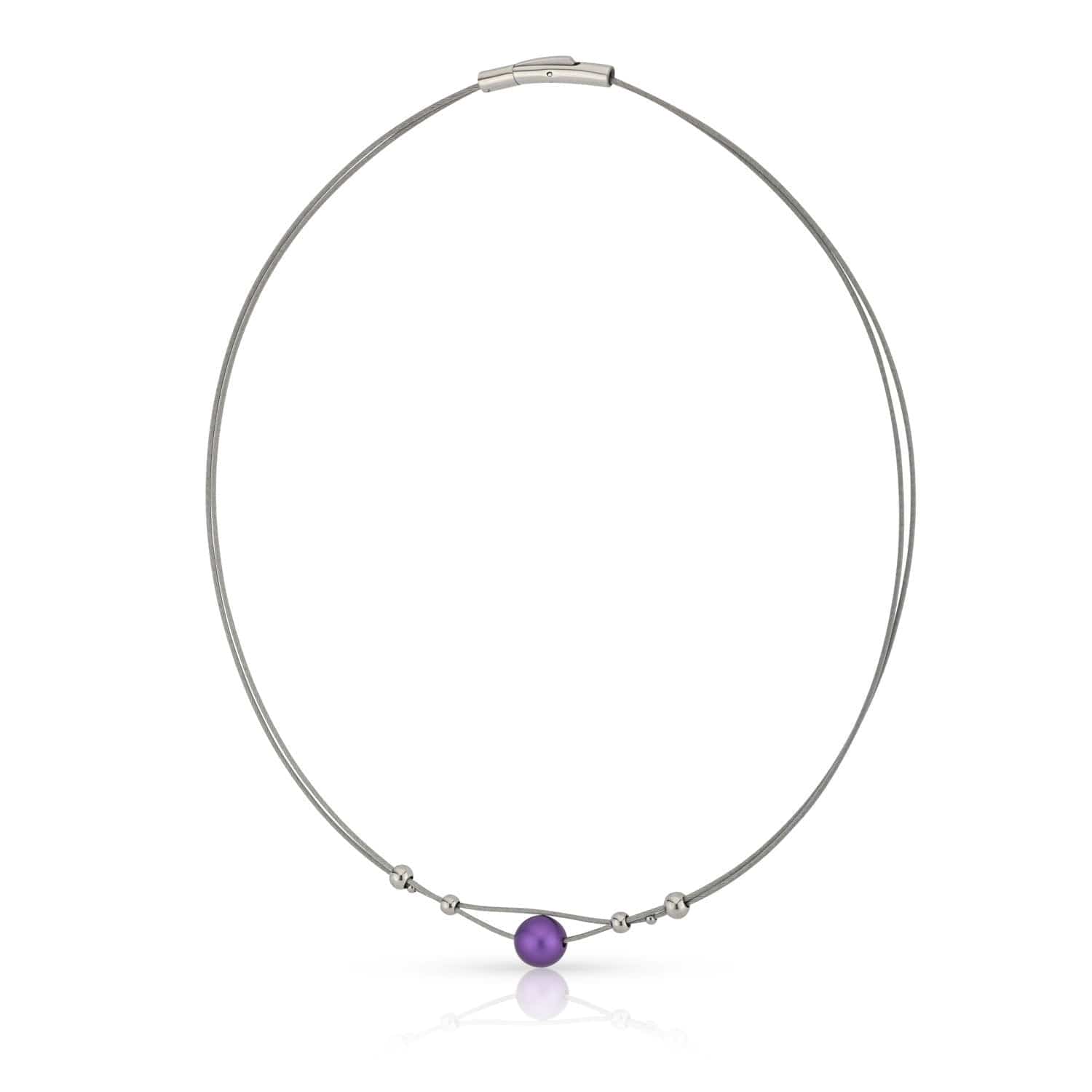 Necklace small balls and purple ball C274P