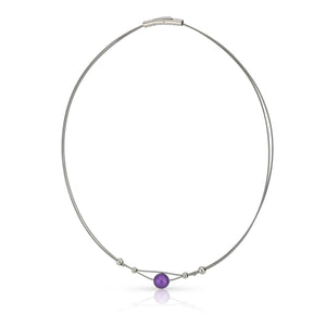 Necklace small balls and purple ball C274P