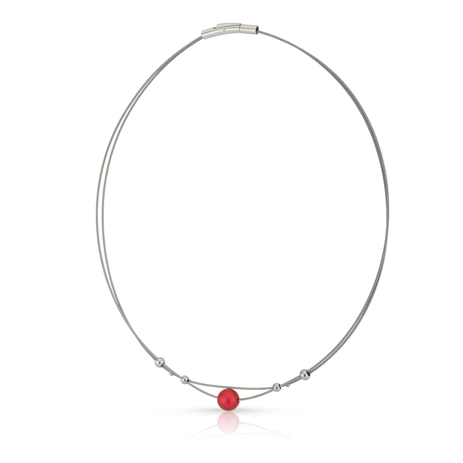 Necklace small balls and red ball C274R
