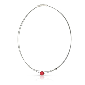 Necklace small balls and red ball C274R