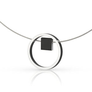 Chain EVY Black Ring with square | C277Z