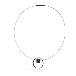 Chain EVY Black Ring with square | C277Z