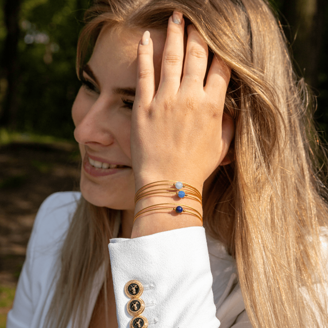Thinking of You edelsteen armband Aquamarijn goudkleur