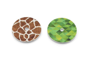 Amulet rond 25mm giraffe | groen RA