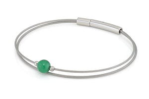 Thinking of You gemstone bracelet Green Agate silver color