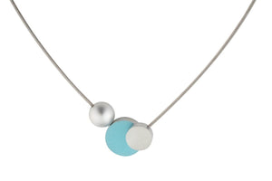 Necklace Ball with circles Blue Green C138B