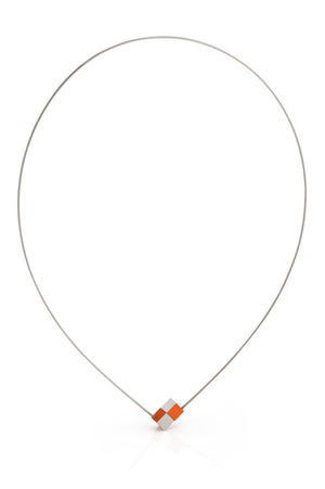 Collier Twee kubusjes C205O oranje