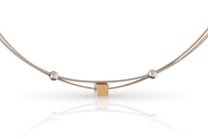 Collier Klein Kubusje Goud C230G