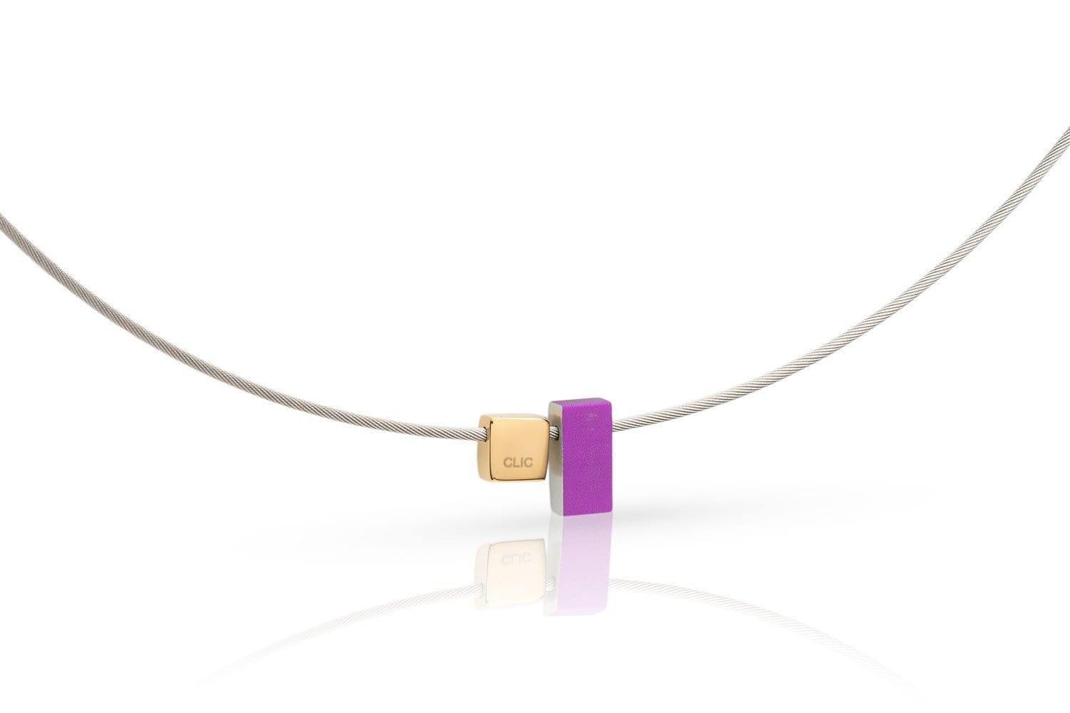 Necklace of colored rectangles Purple C235P