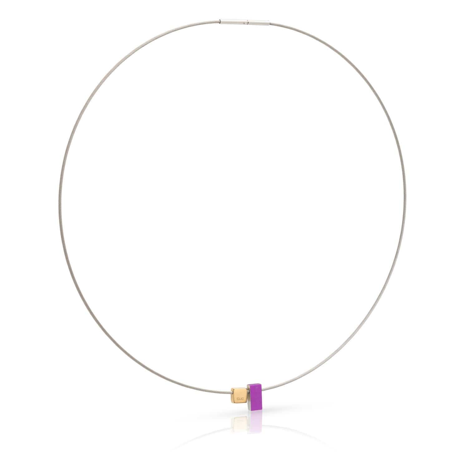 Necklace of colored rectangles Purple C235P