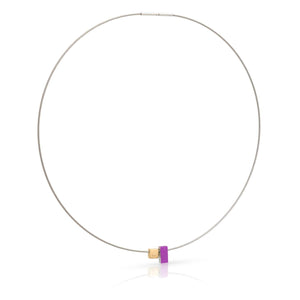 Necklace of colored rectangles Purple C235P