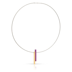 Necklace two bars Purple C239P
