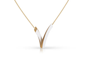 Collier V-Bogen op elkaar Goud|Geel C255G