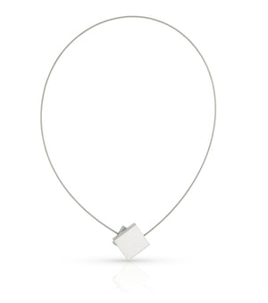 Collier Vierkant met gekleurd vierkant C263B