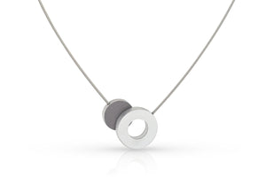 Collier Gekleurd rondje en een ring C265G